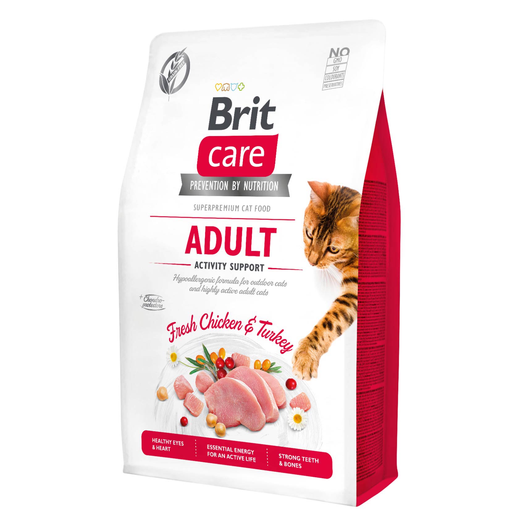 Brit Care Adult Activity Support Chicken And Turkey Dry Cat Food 2Kg