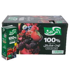 Al Rabie Grape, Apple & Mixed Berry Juice No Added Sugar 18*185ml