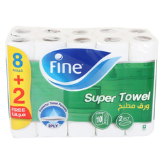 Fine Super Kitchen Towel 2-Ply 8+2Rolls