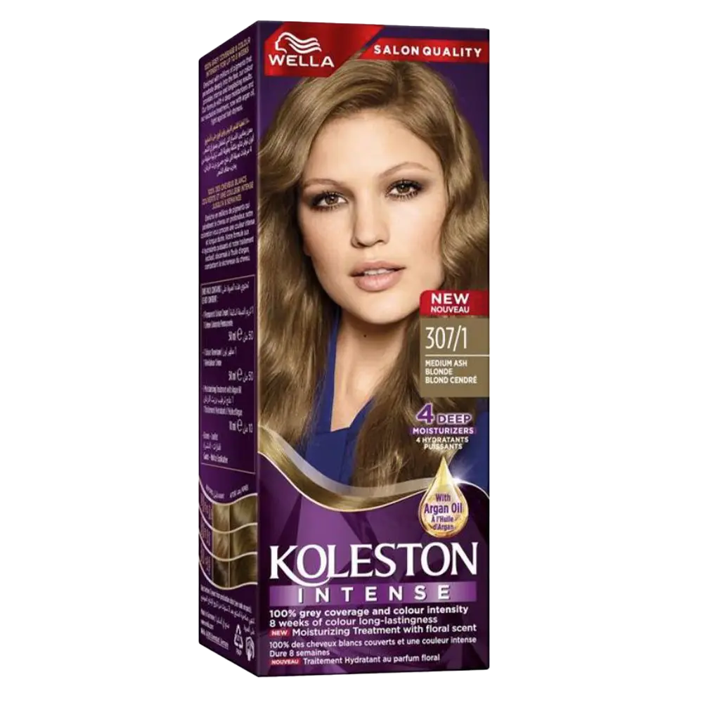 Wella Koleston 307/1 Medium Ash Blond Hair Color Creme 1pc