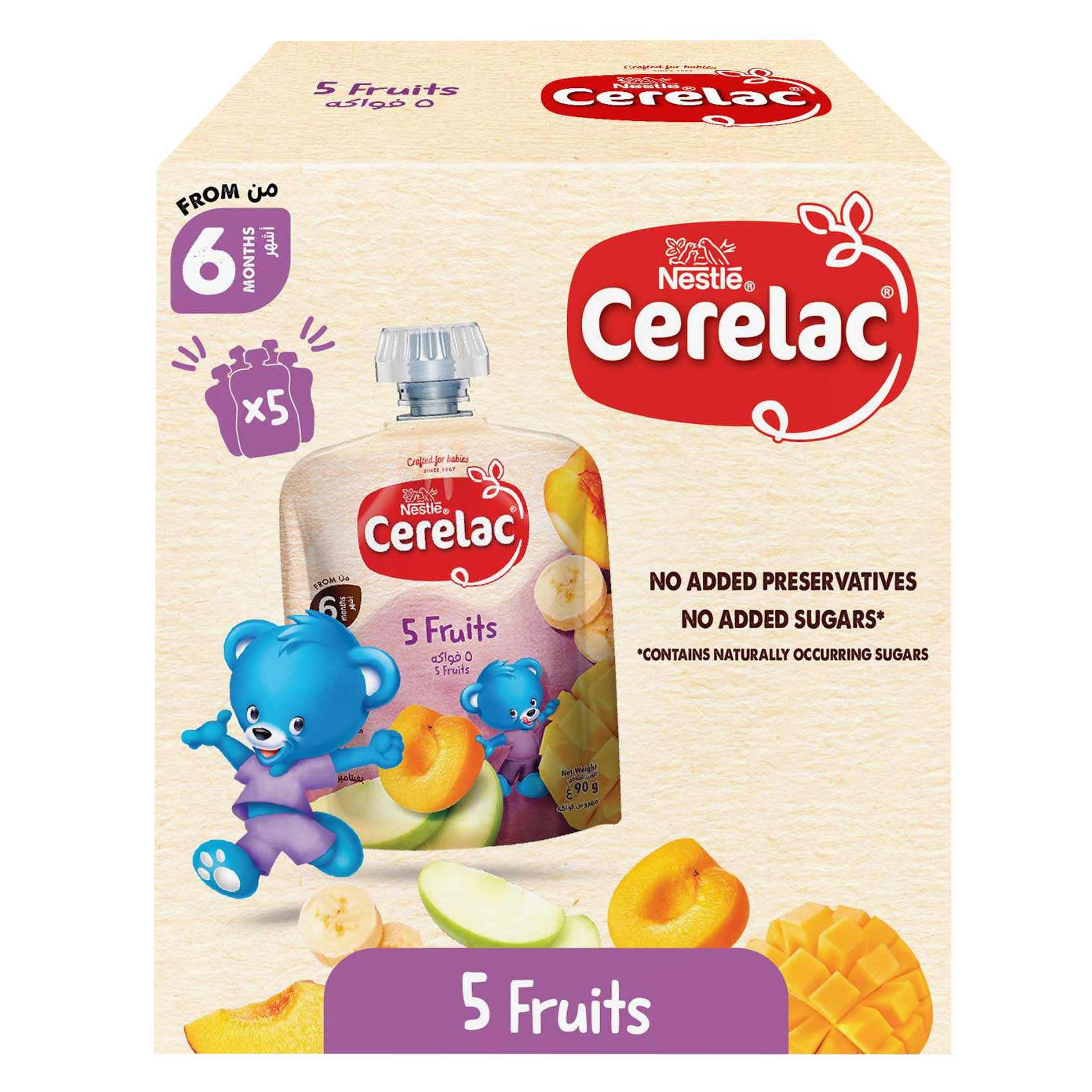 CERELAC 5 FRUITS NATURAL 90G X 5
