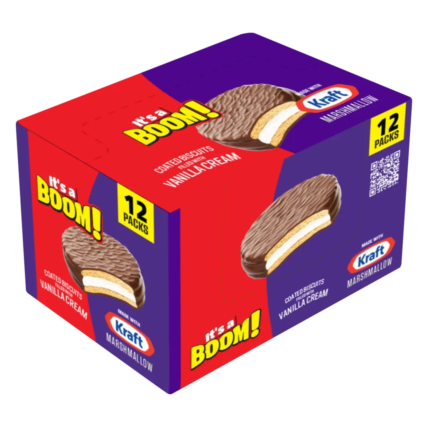 It's A Boom Vanilla Sandwich Biscuits, 30g x12