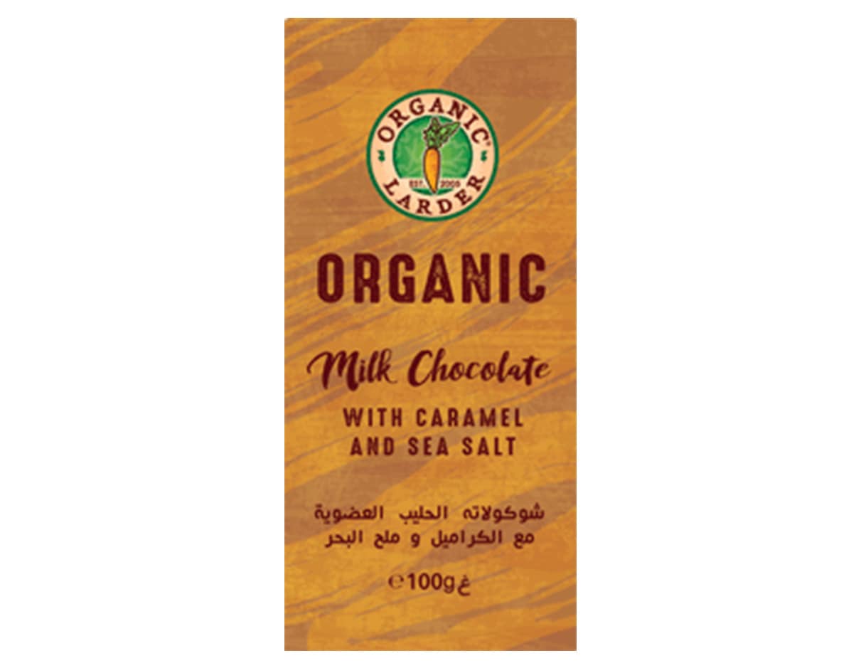 Organic Larder Milk Chocolate With Caramel Sea Salt 100g