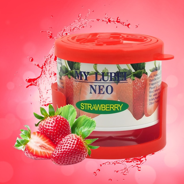 MY LUBEI NEO Strawberry Air Freshener for Car, Home & Office – Long-Lasting Up to 8 Weeks, Natural Strawberry Scent, Odor Eliminator, Gel-Based, Portable Can Freshener