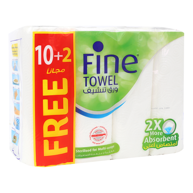 Fine Kitchen Towel Rolls (25x28cm) 10+2pc