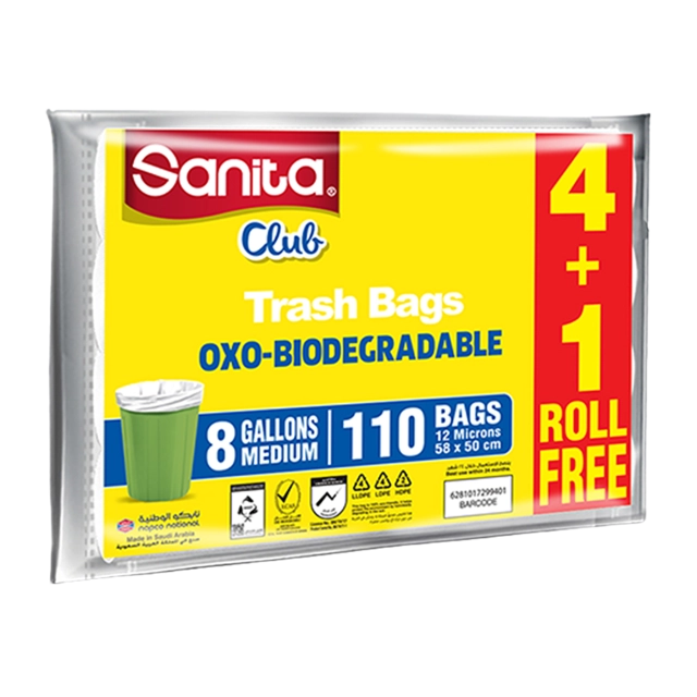 Sanita Club Medium Garbage Bag (8 Gallon) 4+1Roll