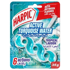 Harpic Toilet Block Fresh Power 6 Tropical Lagon 35g