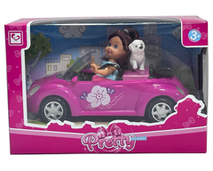Shunruxin Pretty Doll Car & Puppy Set 4.5"