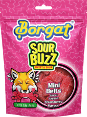 Borgat Sour Buzz Sweet & Sour Mini Belts Strawberry Flavour 75g