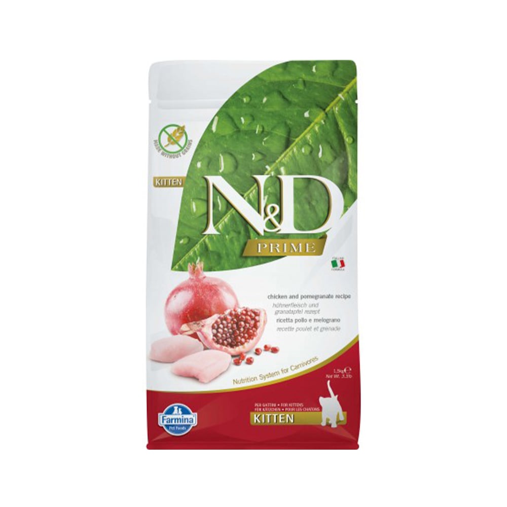 Farmina N&D Prime Chicken and Pomegranate Dry Kitten Food - 1.5 kg