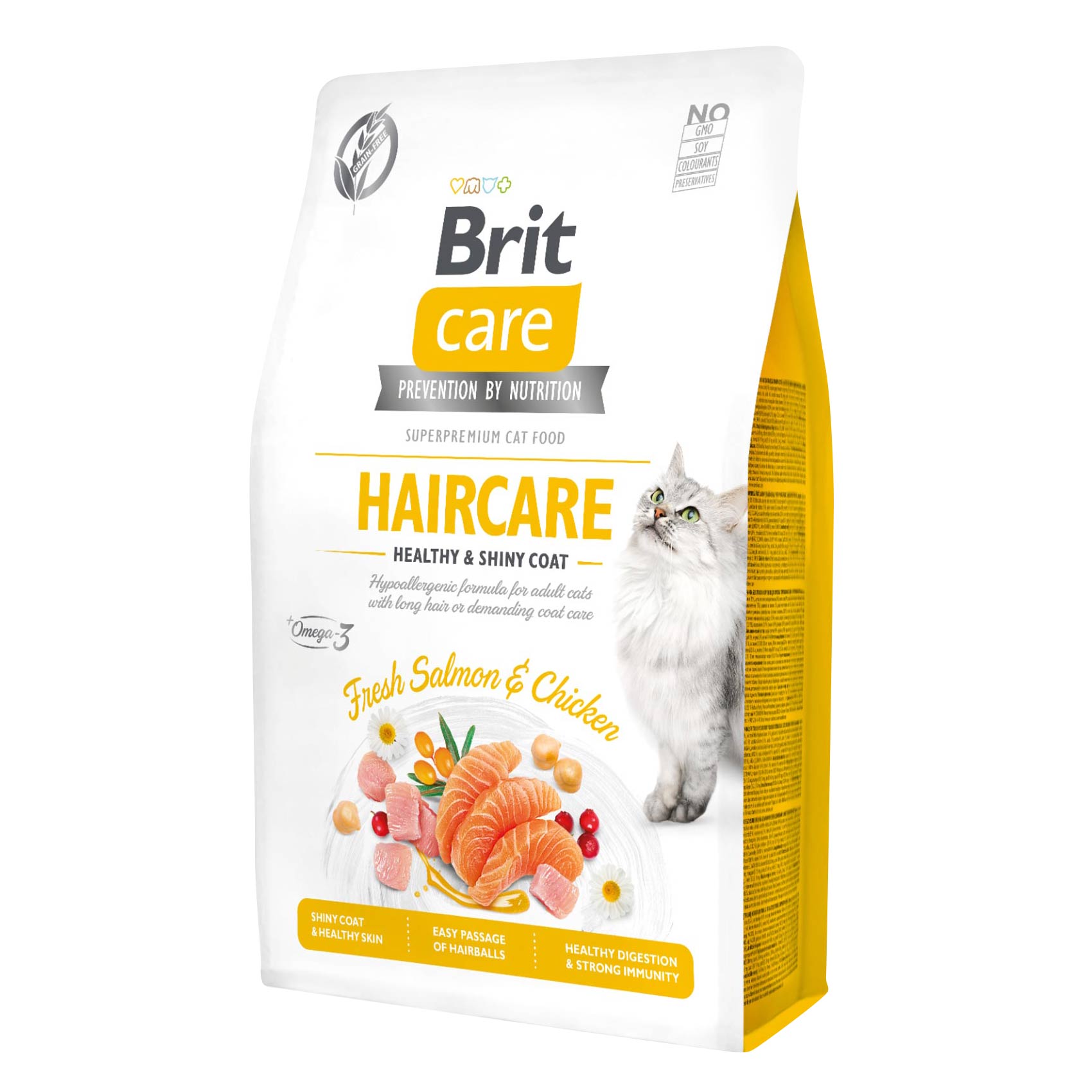 Brit Care Grain Free Haircare Healthy Shiny Coat Dry Cat Food 2Kg