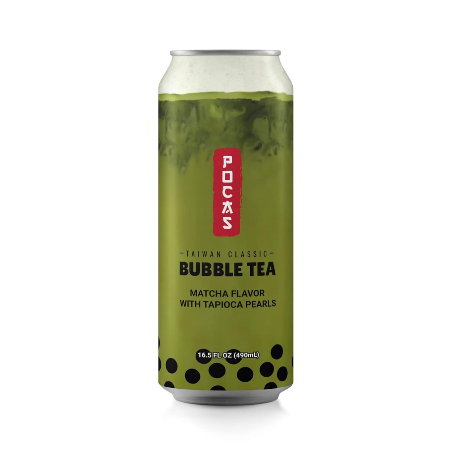 Pocas Bubble Tea Matcha Flavor with Tapioca Pearls 490 ml