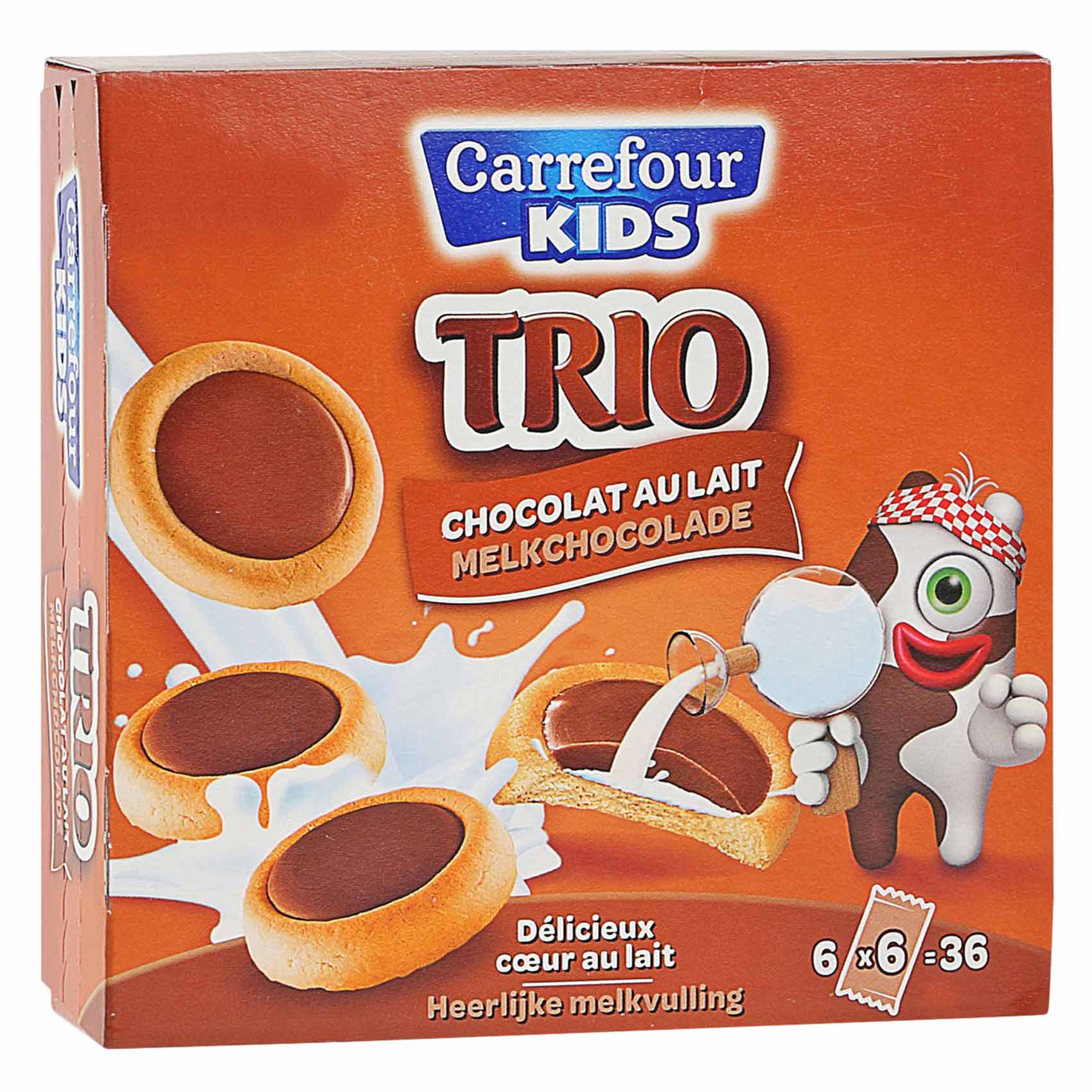 Carrefour Trio Milk Chocolate Biscuits 225g