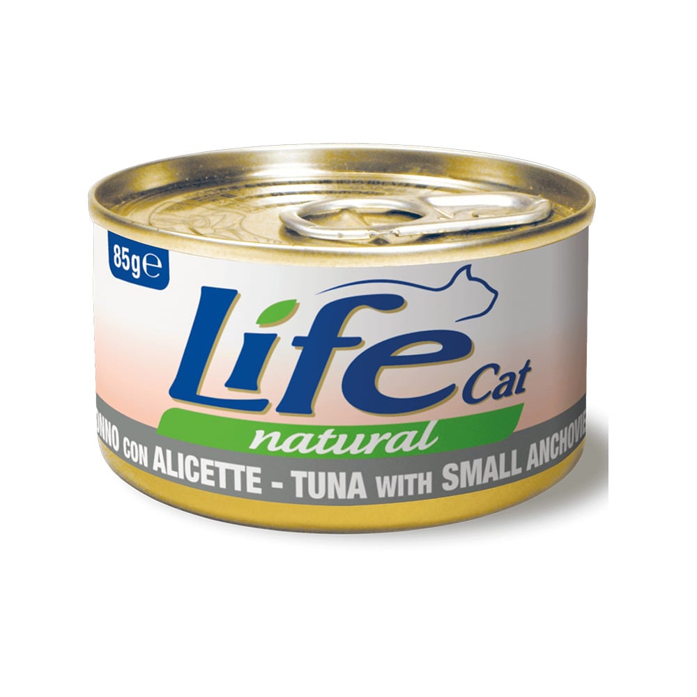 Life Cat Natural Tuna with Small Anchovies Canned Cat Food - 85 g