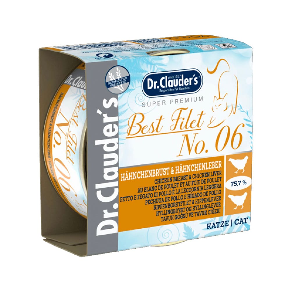 Dr.Clauder's Best Filet No. 06 Chicken Breast and Chicken Liver Wet Cat Food - 70 g
