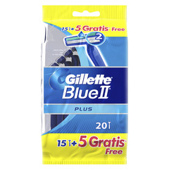 Gillette Blue II Plus Men’s Disposable Razors 15+5pcs