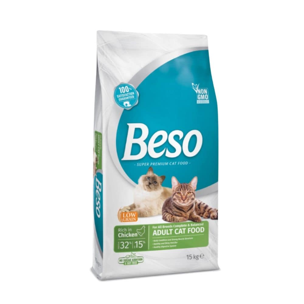 Beso Complete and Balanced Rich in Chicken Adult Dry Cat Food - 15 kg