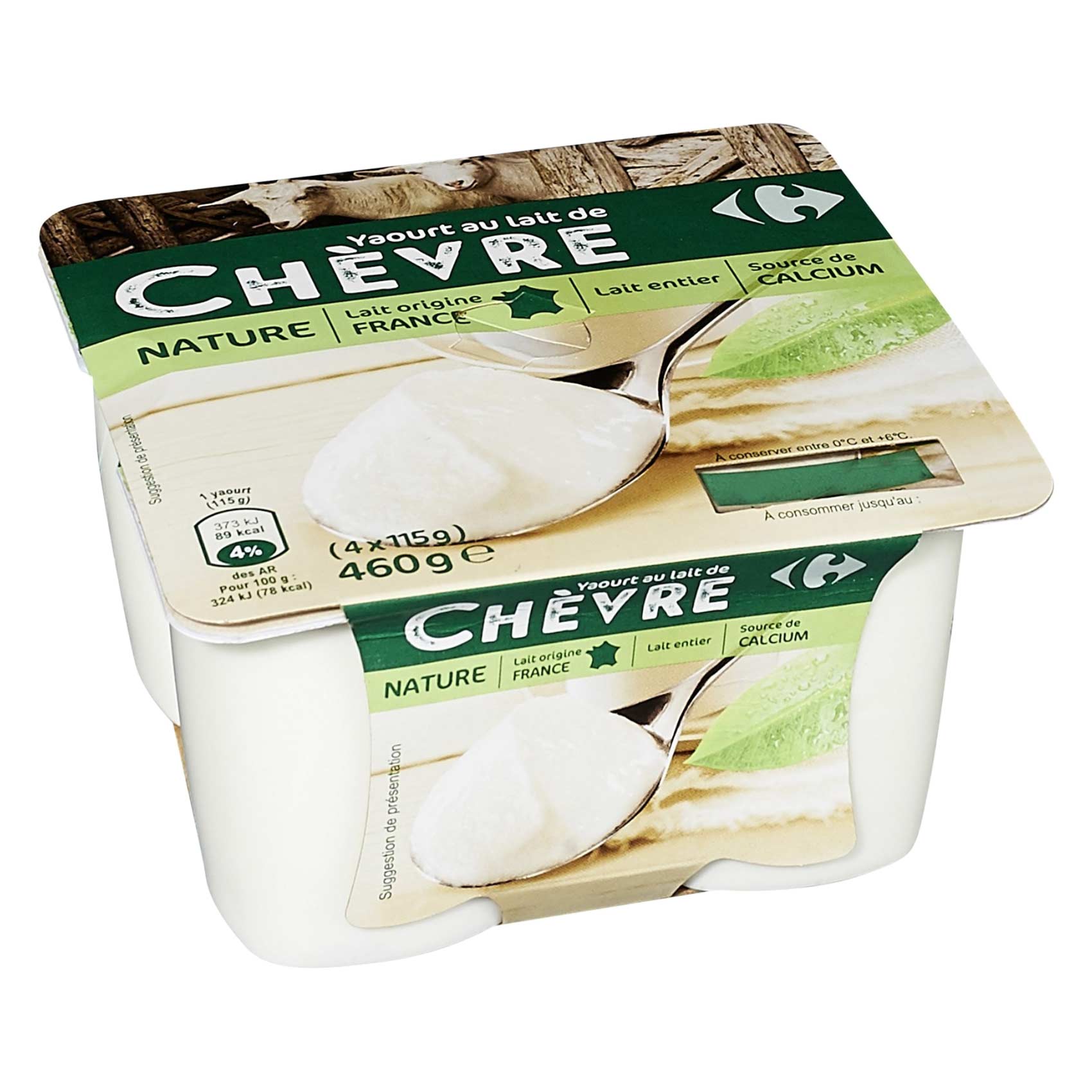 Carrefour Goat Plain Yoghurt 115g x Pack of 4