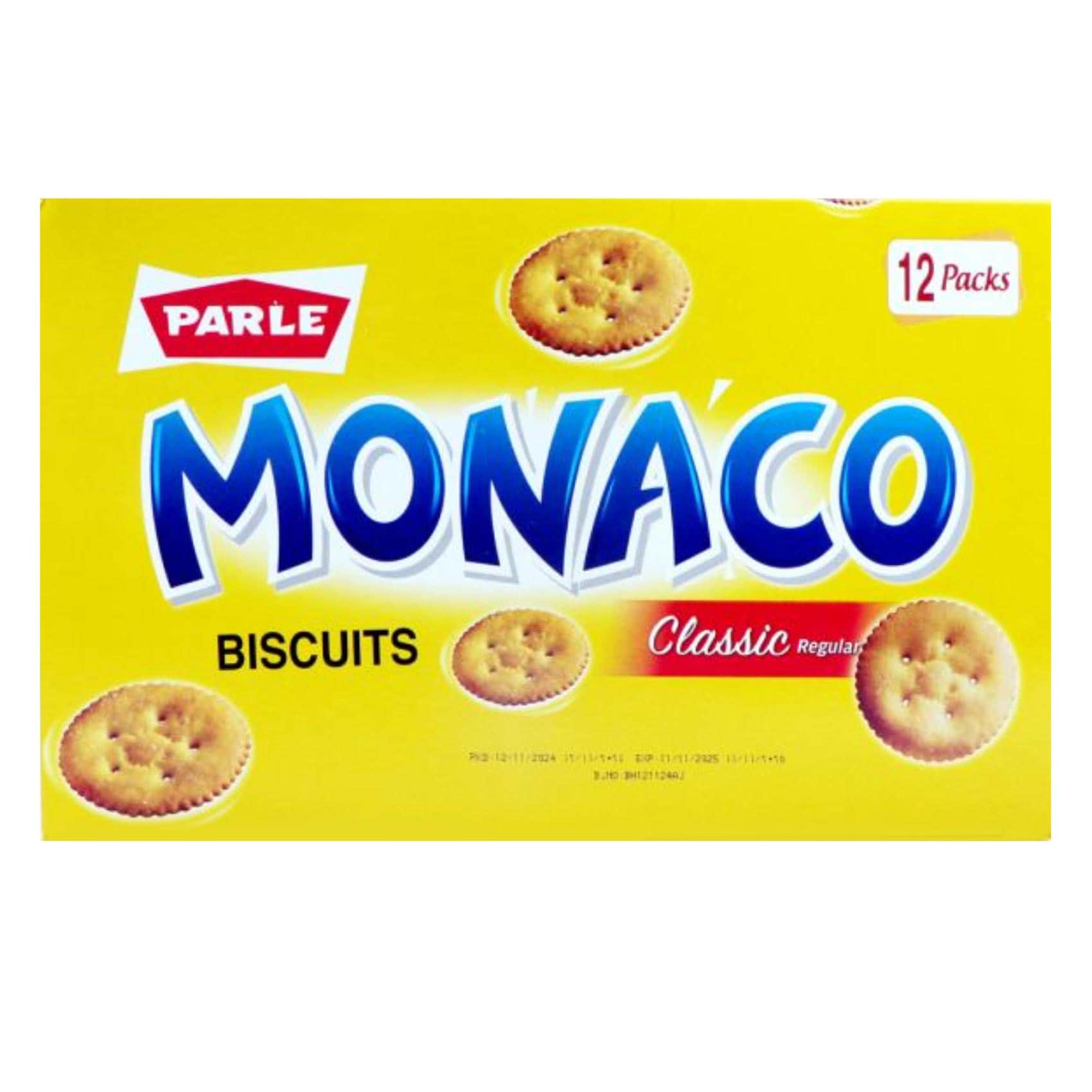 Parle Monaco Crispy Light Salty Snack Classic Regular 40.6g x12