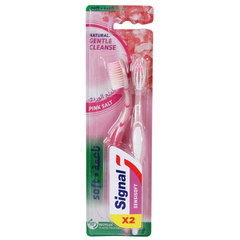 Signal Gentle Cleanse Toothbrush Pink Salt Soft 2pcs