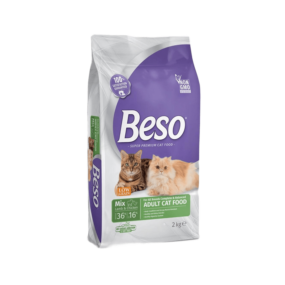 Beso Complete and Balanced Mix Lamb and Chicken Adult Dry Cat Food - 2 kg