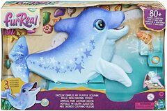 FurReal Dazzlin' Dimples My Playful Dolphin, 80+ Sounds and Reactions, Interactive Toy