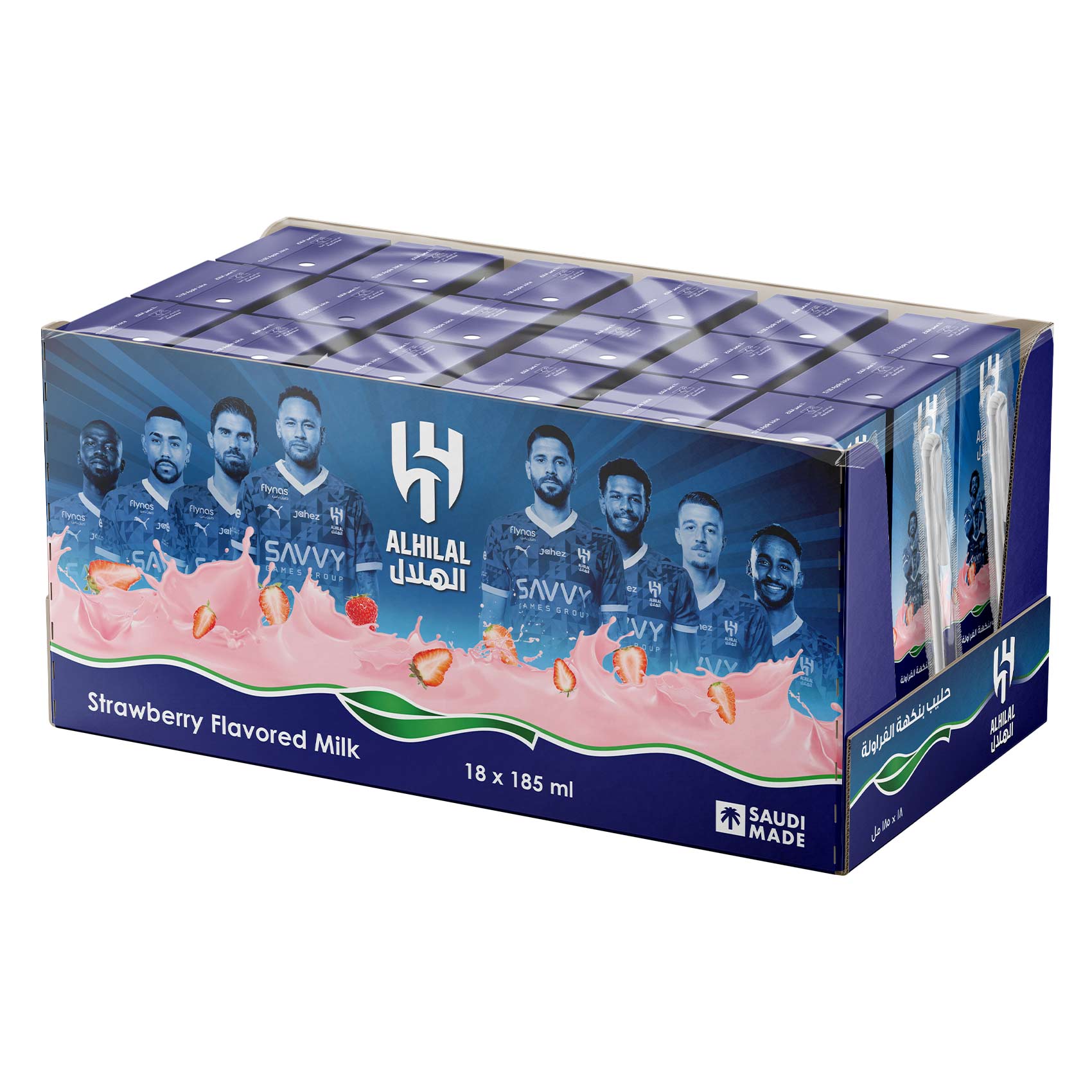 Nadec Al Hilal UHT Strawberry Milk Long Life 185ml x18