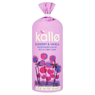 Kallo Blueberry & Vanilla Wholegrain Low Fat Rice & Corn Cakes 131g