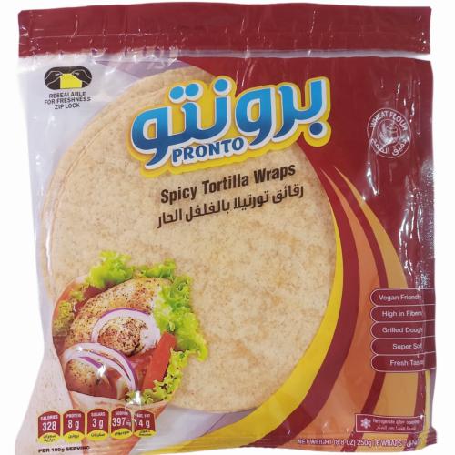 Pronto Spicy Tortilla Wraps Medium, 6 Pieces, 250g