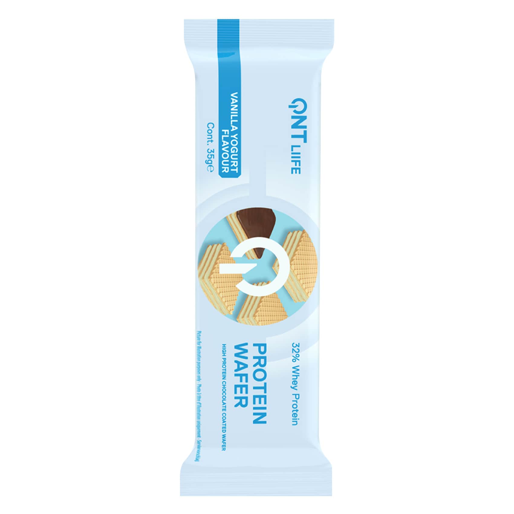Qnt Liife - Protein Wafer, 32% Whey Protein, Vanilla Yogurt Flavored Wafer 35g