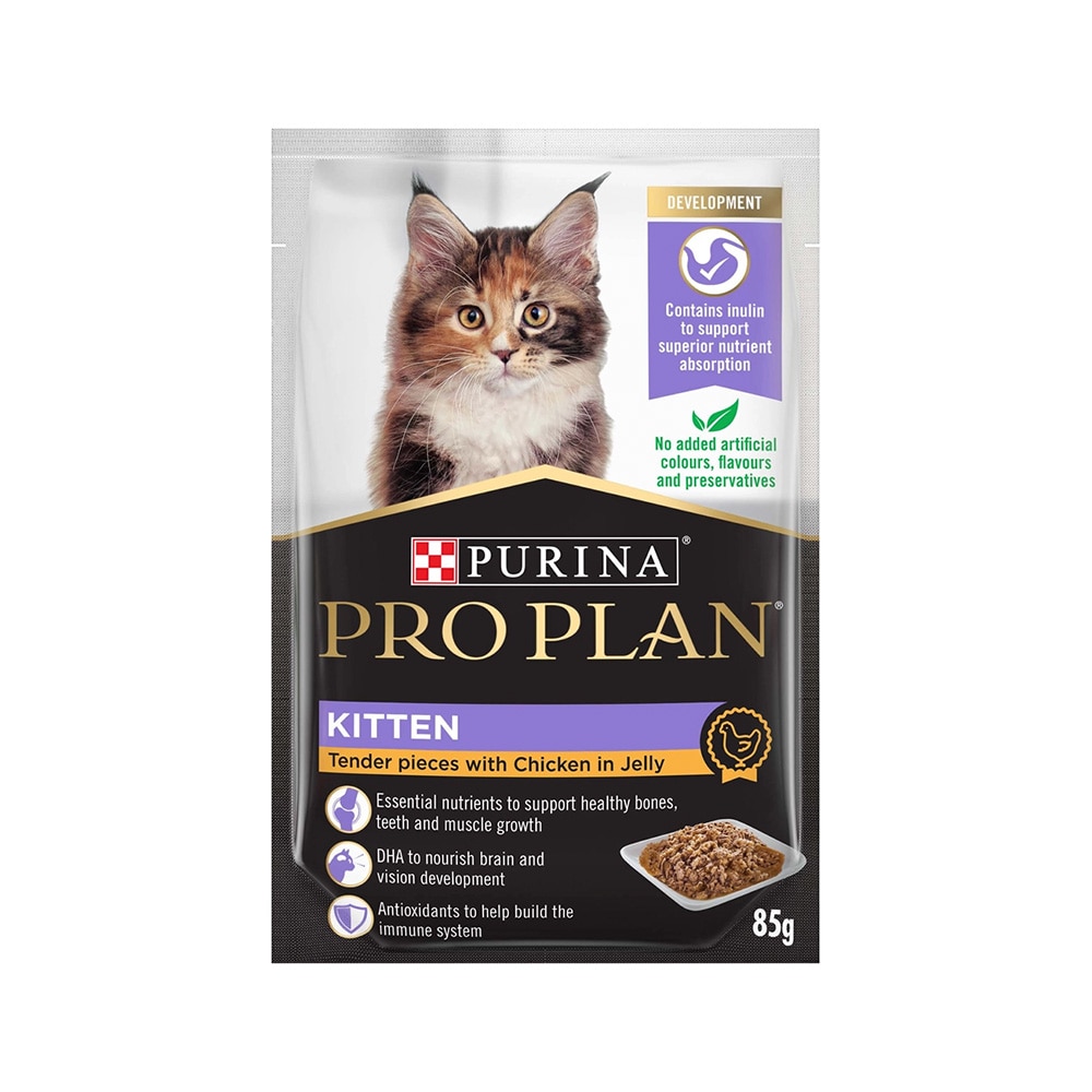 Purina Pro Plan Tender Pieces with Chicken in Jelly Kitten Food Pouch - 85 g