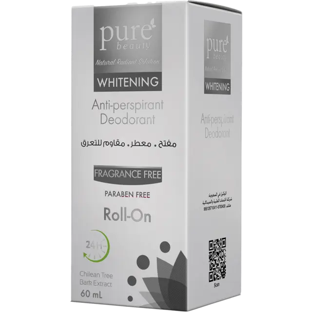 Pure Beauty Anti-perspirant Deodorant Roll On Fragrance Free 60ml