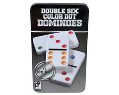 Alpix Double Six Color Dot Dominoes Set - Assorted