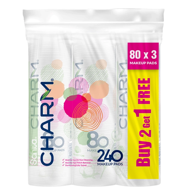 Sanita Charm Round Cotton Pad 2*80+1Pads