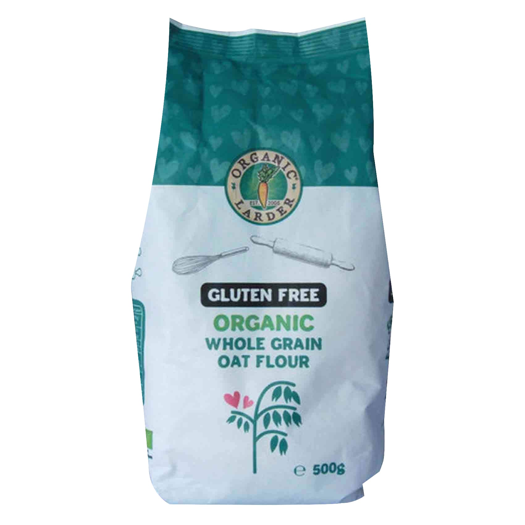 Larder gluten free organic whole grain oat flour 500g