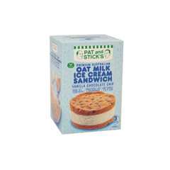Pat and Stick's Vegan Oat Milk Ice Cream Sandwich Vanilla Chocolate Chip 450ml