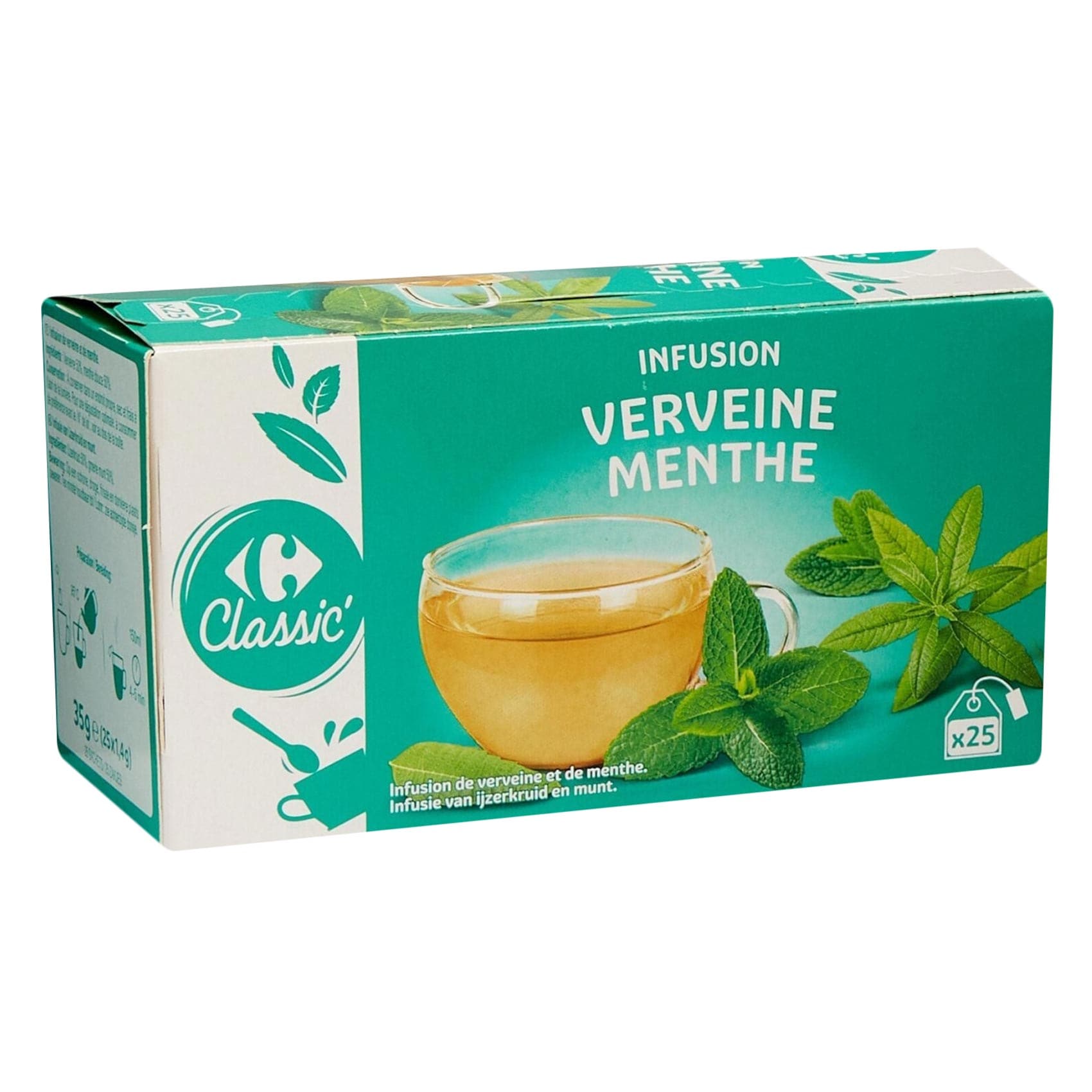 Carrefour Verbena Mint Herbal Tea, 25 Tea Bags, 33 g