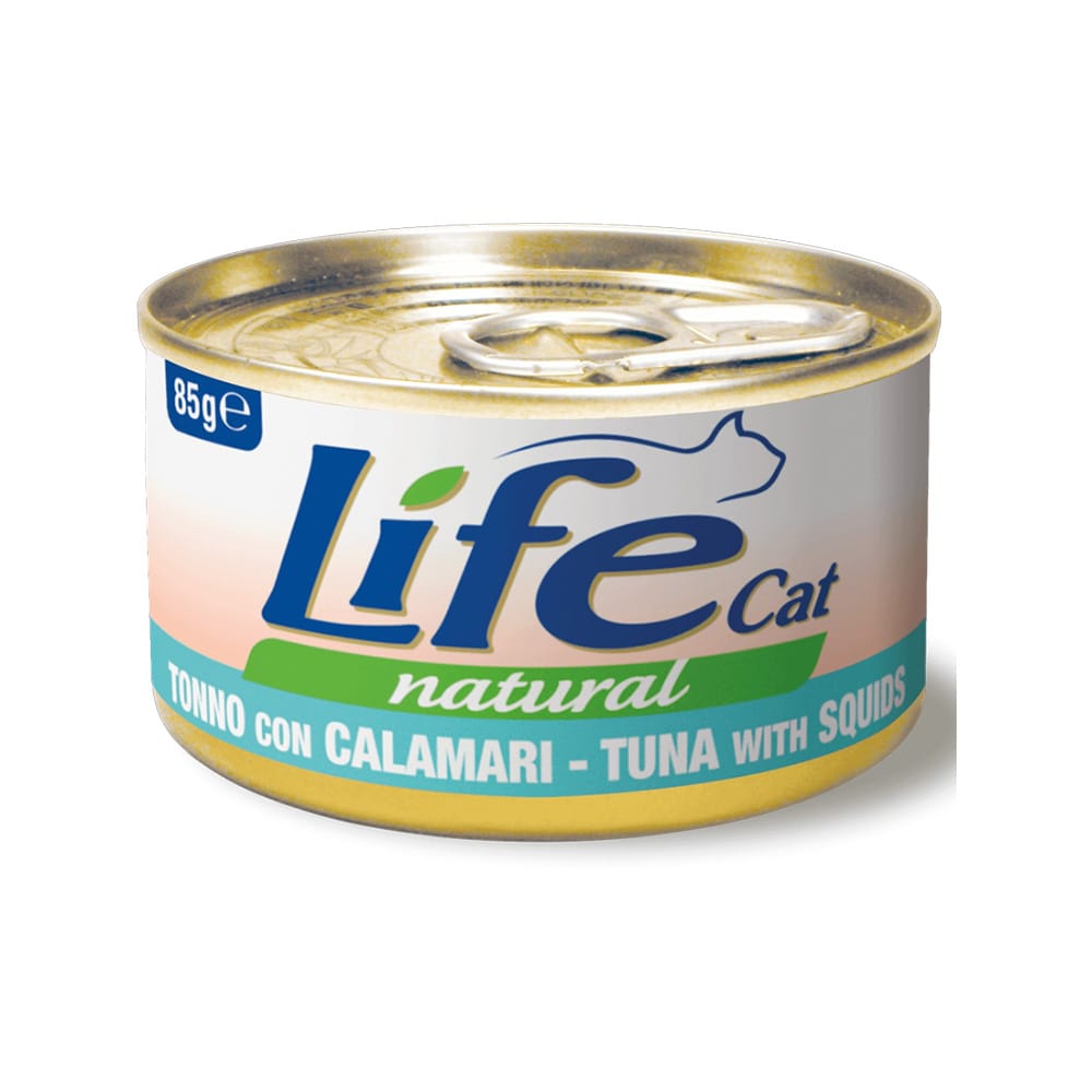 Life Cat Natural Tuna with Squid Canned Cat Food - 85 g