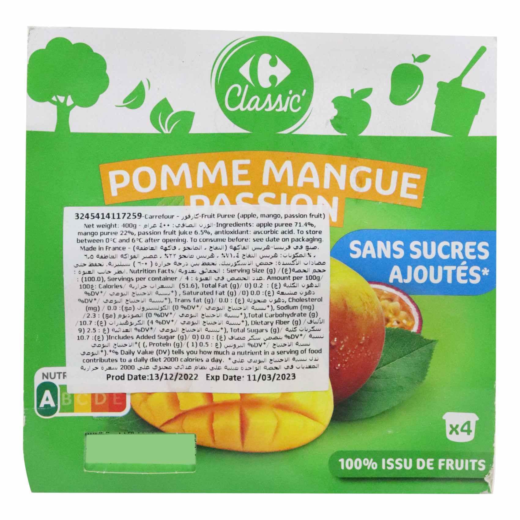 Carrefour Apple Mango Passion 100g × 4