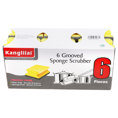 Kanglilai Grooved Sponge Scrubber 6pc