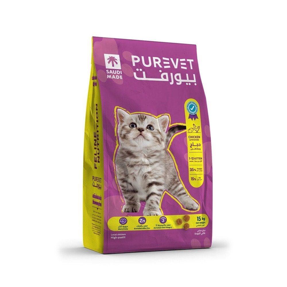 Purevet Chicken and Potatoes Dry Kitten Food - 15 kg