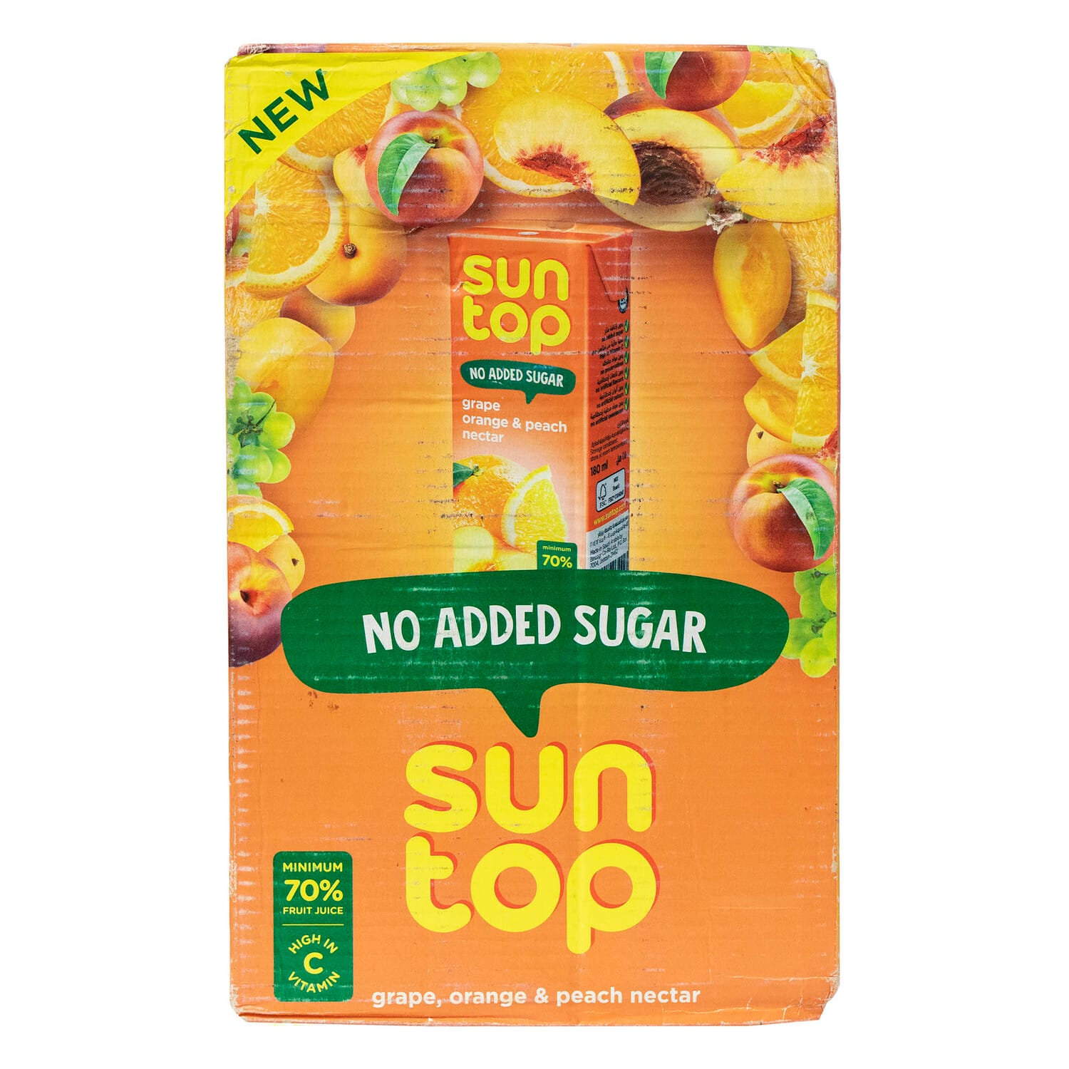 Suntop Grape, Orange & Peach Nectar No Added Sugar 18*180ml
