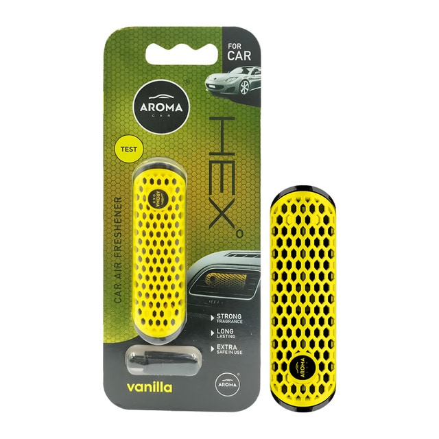 HEX° Vanilla Car Air Freshener for AC Vent Clip-On Design Long Lasting Scent Solid Polymer Core