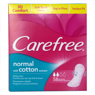 Carefree Panty Liners Cotton Unscented 56Pantyliners