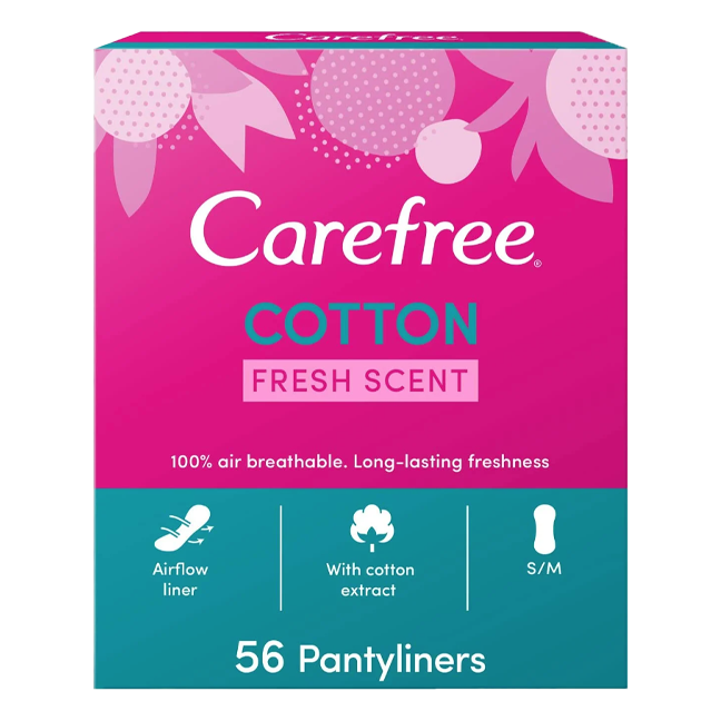 Carefree Panty Liners Cotton Fresh Scent 56Pantyliners