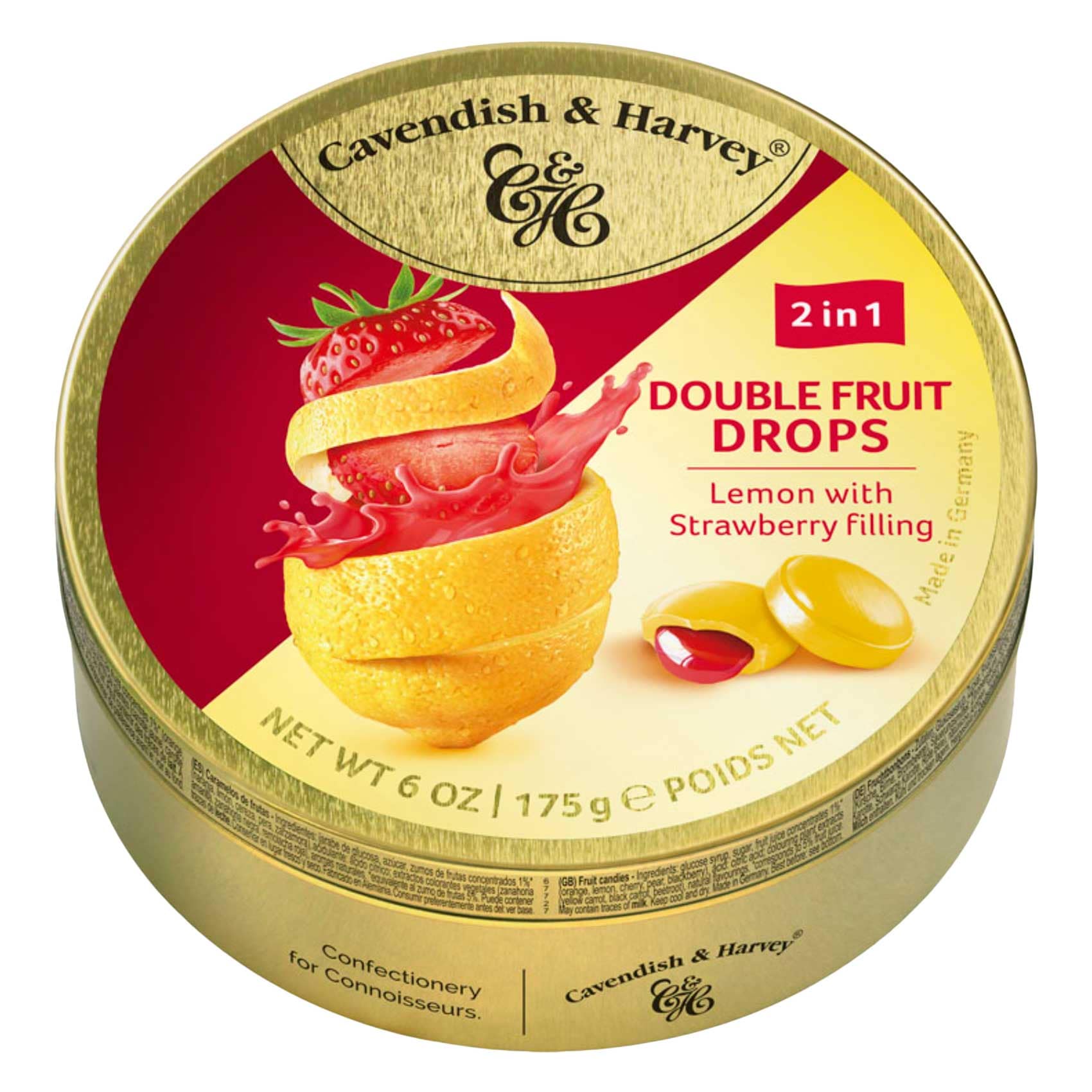 Cavendish & Harvey 2 In 1 Blackcurrant And Apple Double Fruit Drops Candy 175g