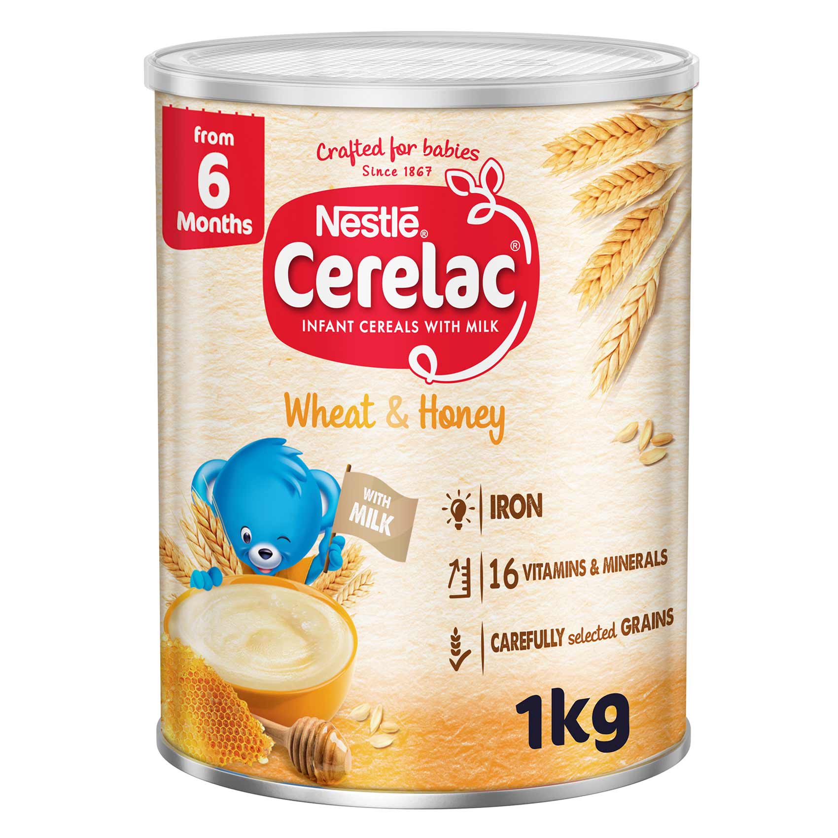 Cerelac Wheat & Honey Infant Cereal with Milk (From 6 Months) 1kg