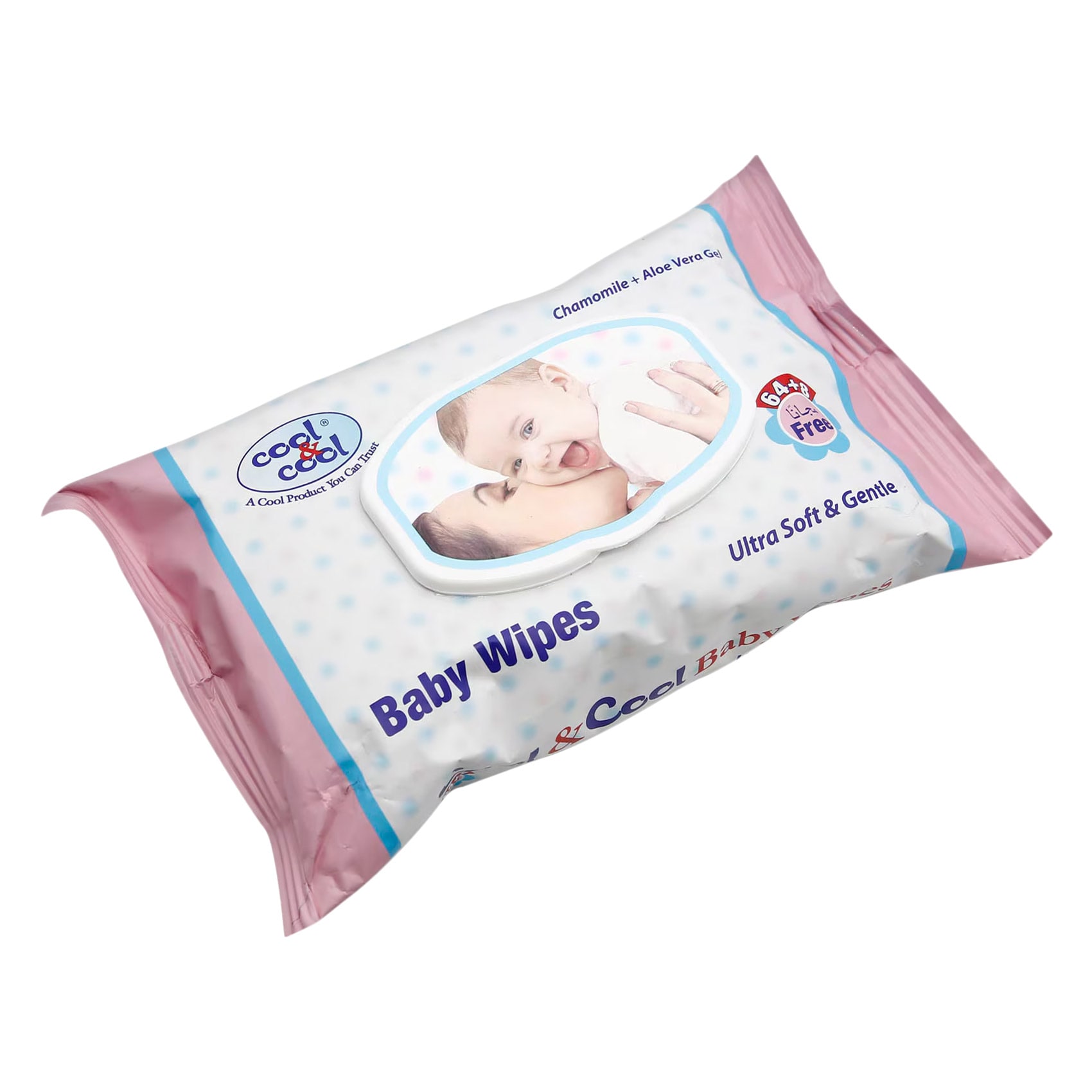Cool & Cool Ultra Soft Wipes - Chamomile & Aloe - 64+8 Wipes