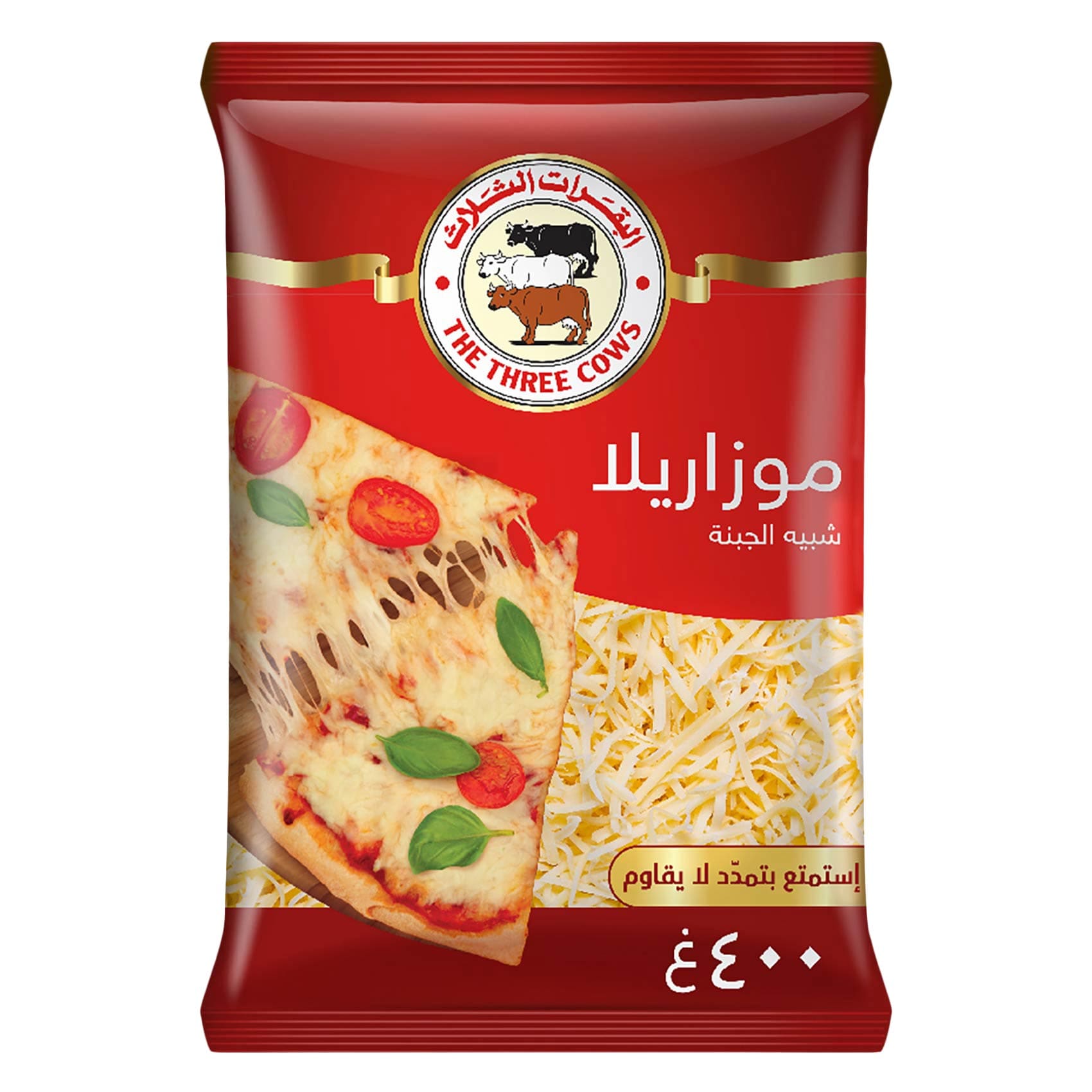 The Three Cows Shredded Mozzarella Cheese Analogue 400g