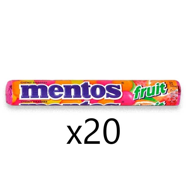 Mentos Fruit Flavour Chewy Dragees 20*37g